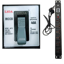 PDU 6 lỗ 40A có đèn báo MCCB rack 19